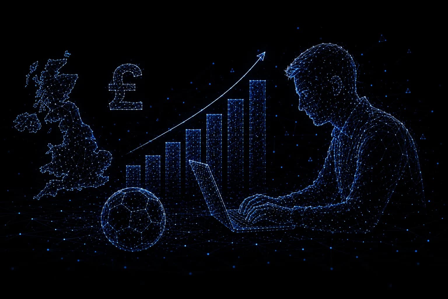 A 3D wireframe benchmarking visualization showing salary trend curves, benchmarking nodes, and coordinate grids.